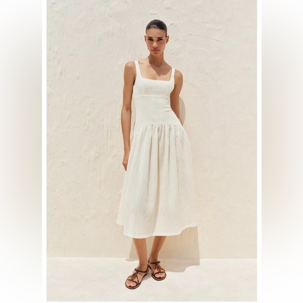 TEXTURED STRAPPY DRESS